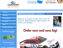 Tablet Screenshot of carportempire.com